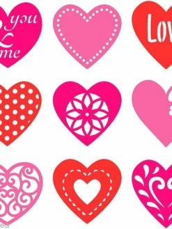 Artemio Set De Mini Silhouettes En Feutrine - Coeurs - 45 Pcs