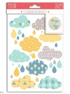 Mademoiselle Toga Stickers Flex Thermocollant - Nuages Bleus