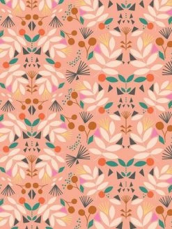 Tissu Coton Dashwood - Our Planet Motifs Orange Pastel - Vendu Par 10 Cm