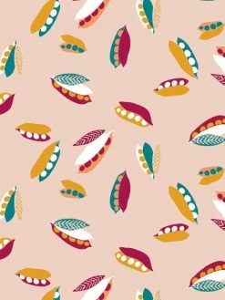 Tissu Coton Frou Frou - Petit Pois Douceur Mandarine - Vendu Par 10 Cm