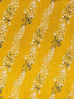 Rico Design Tissu Coton Léger à La Coupe - Bulles Sur Fond Jaune Moutarde - Détails Métallisés - Par 10 Cm