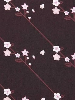 Tissu Coton Sakura Rico Design - Noir - Branche De Cerisier - Vendu Par 10 Cm