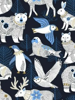 Tissu Dashwood - Artic Metal - Blanc - Par 10 Cm