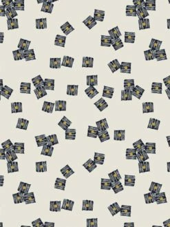 Creavea Tissu Dashwood Midnight Garden - Carrés - Fond Naturel - Par 10 Cm