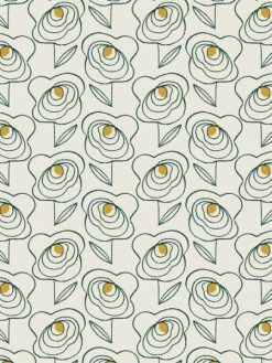 Creavea Tissu Dashwood Midnight Garden Lurex - Fleurs - Fond Naturel - Par 10 Cm