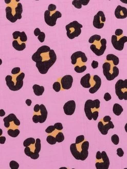 Tissu Double Gaze De Coton Rico Design - Motif Léopard Rose - Vendu Par 10 Cm