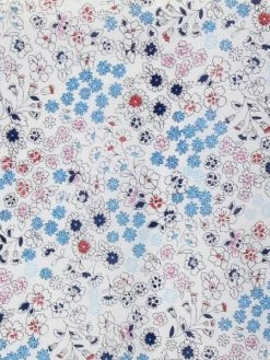 Frou Frou Tissu Fleuri Frou-Frou - Coton Léger - Blanc - Par 10 Cm