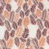 Frou Frou Tissu Frou-Frou Echappées Belles - Rio Feuilles - Bordeaux Et Corail - Par 10 Cm (sur Mesure)