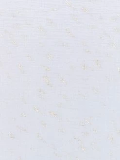 Tissu Gaze De Coton Transformation Rico Design - Gris Bleuté Détails Dorés - Vendu Par 10 Cm