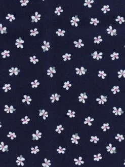 Creavea Tissu Popeline De Coton - Fleurs Blanches - Vendu Par 10 Cm