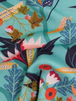 Creavea Tissu Rayonne Dashwood Gardenia - Jardin Tropical - Fond Turquoise - Par 10 Cm -V-Zug shop tissu rayonne dashwood gardenia jardin tropical fond turquoise par 10 cm p 3