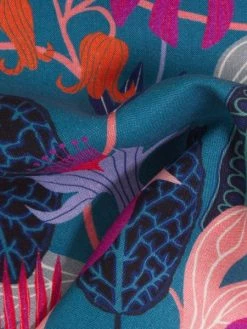 Creavea Tissu Rayonne Dashwood Gardenia - Jungle Et Oiseaux - Fond Bleu Pétrole - Par 10 Cm -V-Zug shop tissu rayonne dashwood gardenia jungle et oiseaux fond bleu petrole par 10 cm p 3