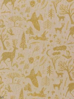 Rico Design Tissu Rico - Forêt Dorée - Fond Naturel - Coton - Par 10 Cm (sur Mesure)