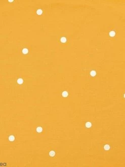 Rico Design Tissu Rico - Toile De Coton - Pois Dorés Sur Fond Moutarde - Par 10 Cm (sur Mesure)