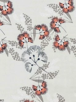 Rico Design Tissu Toile Coton à La Coupe - Fleurs Au Vent Sur Fond Gris - Par 10 Cm