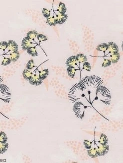 Rico Design Tissu Toile Coton à La Coupe - Fleurs Au Vent Sur Fond Rose - Par 10 Cm