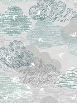 Creavea Tissu Toile Coton Dashwood Elements - Ciel - Vendu Par 10 Cm