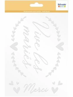 Transfert Textile Thermocollant Artemio - Vive Les Mariés - 1 Feuille