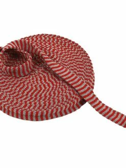 Creativ Company Tricot Tubulaire Acrylique - Cerise Et Gris - 22 Mm X 10 M