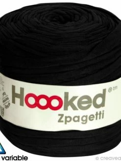 Zpagetti Hoooked DMC - Pelote Jersey Noir - 120 Mètres